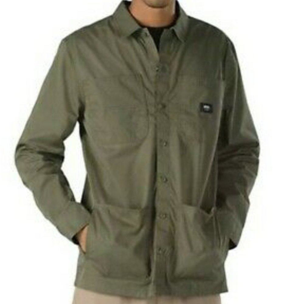 VANS Men's Size VN0A5AR1BOL Quick Response Jacket Army Burnt Olive Green Canvas - Picture 2 of 8